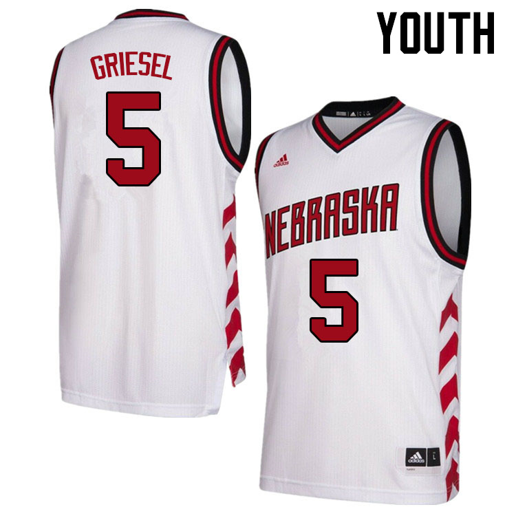 Youth #5 Sam Griesel Nebraska Cornhuskers College Basketball Jerseys Sale-Hardwood - Click Image to Close